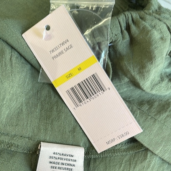 Nanette Lepore Smocked Green Button Down Top - Picture 8 of 8